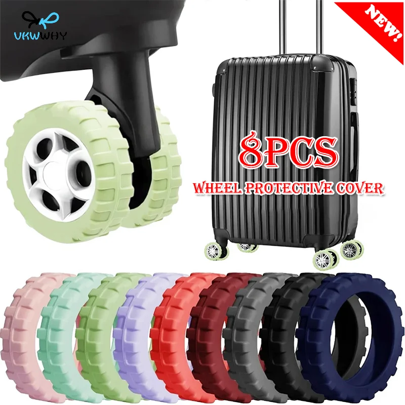 Roues silencieuses et amortissantes pour bagages, valise à roulettes, housse de protection, voyage, 8 pièces