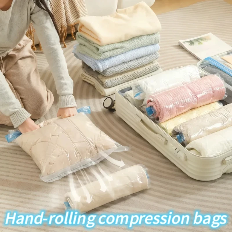 sacs de compression de voyage, sacs de rangement sous vide essentiels de voyage, sacs peu encombrants pour valises, organisateur pour vêtements