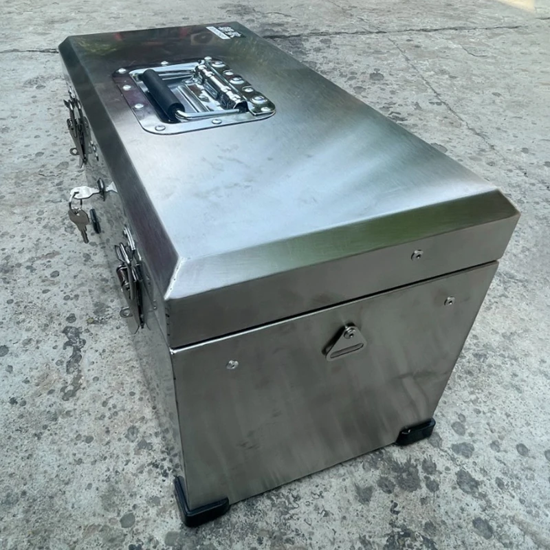 grande mallette à outils en acier inoxydable, valise de rangement multifonctionnelle pliante, boîte à outils pour électricien, étui rigide entièrement étanche