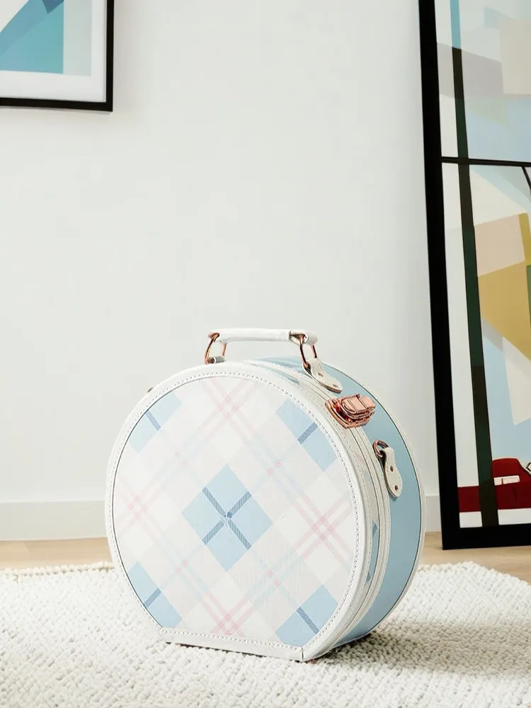 valise à main en cuir rétro vintage de 13 pouces, mini coffre de cabine pour femmes avec organisateur de cosmétiques, étui à bagages de voyage