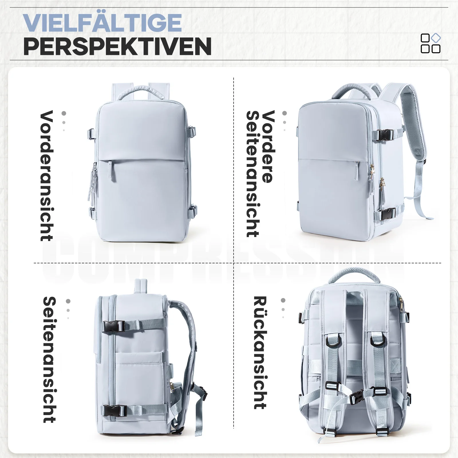 easyjet sac de cabine 45x36x20 sac à dos de voyage grand sac à dos pour ordinateur portable, sac à dos sous vide bagage à main avec système d'aspiration sac à dos airbag