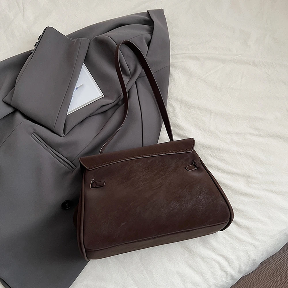 sac à aisselles décontracté à la mode, nouveau style élégant, sac à bandoulière tendance, tempérament simple de couleur unie, sac à main