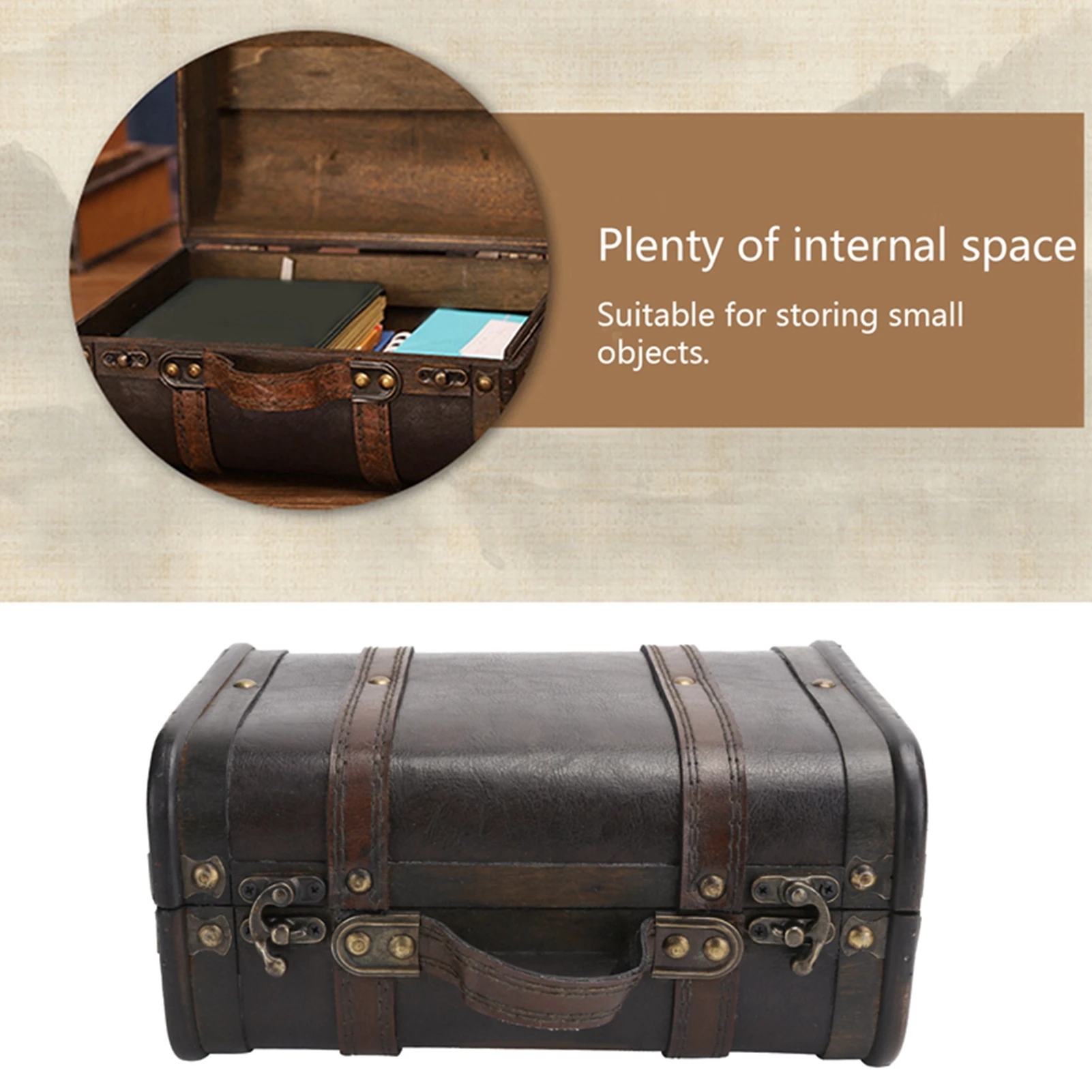 valise de rangement en bois rétro, décoration de studio, vitrine, accessoires de photographie