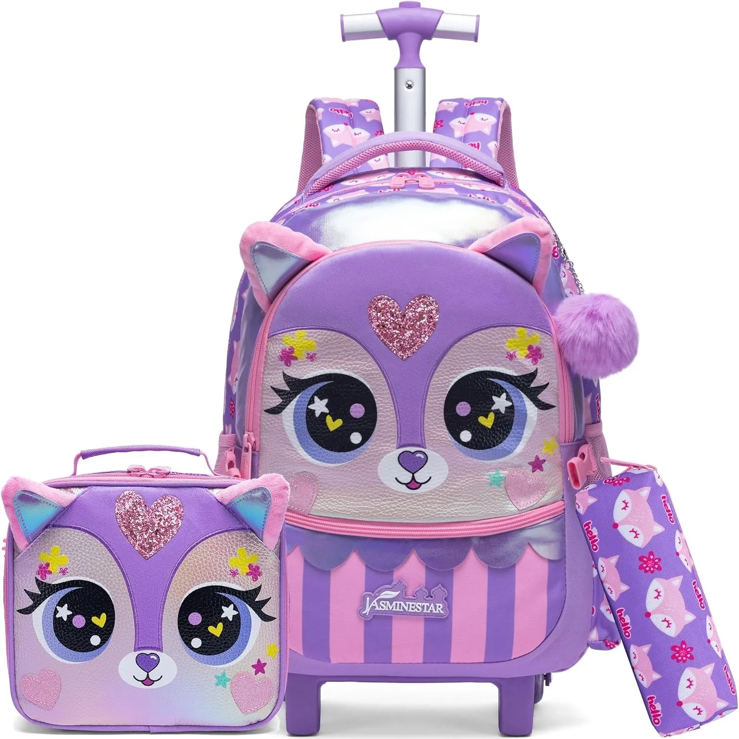 Sac à dos pour enfants avec roulettes, sac à dos roulant pour filles, bagage à main, valise pour élèves du primaire, pour l'école et les voyages en famille