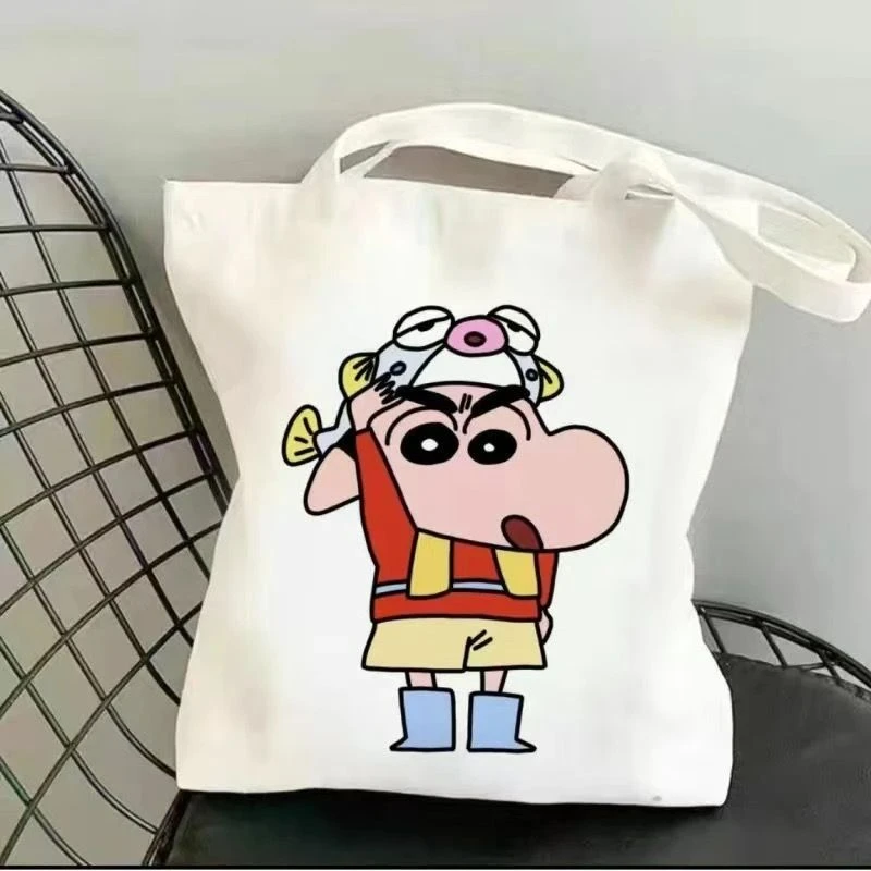 sac à main drôle shin chan, sac à bandoulière à la mode, écologique, grande capacité, portable, sac de shopping de loisirs, sac à dos cadeau