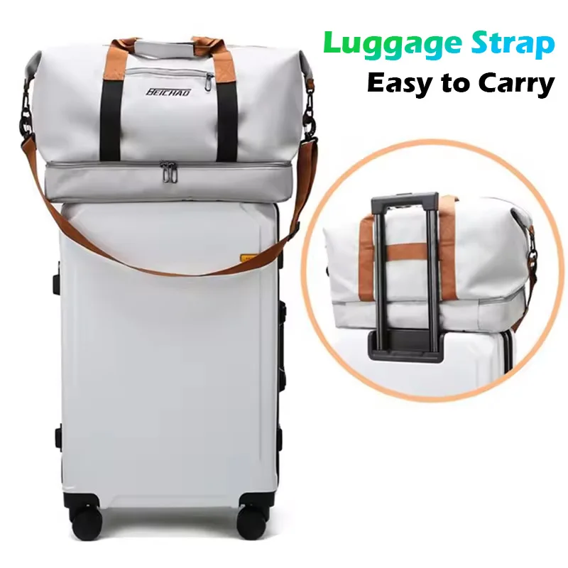 nouveau grand sac de voyage homme femme grande capacité bagage à main séparation sèche humide sport fitness sac court distance voyage paquet