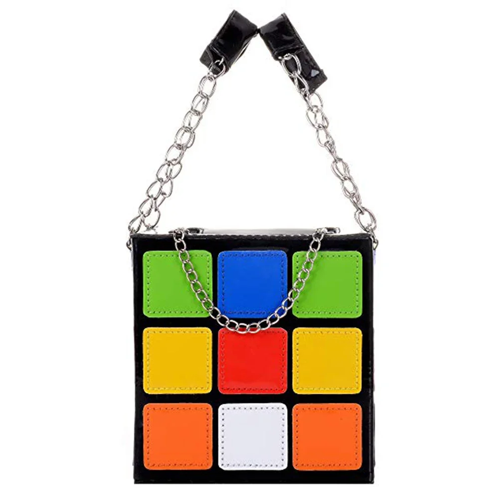 chic boîte de forme cubique femmes sacs à main chaînes de créateur fourre tout de luxe en cuir pu sac de messager dames personnalité petits sacs à main 2020