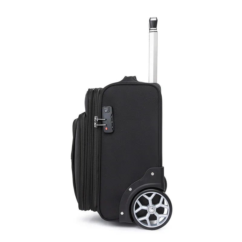 valises de voyage de 19 pouces, bagages roulants, sac pour ordinateur portable d'embarquement d'affaires, boîtier de chariot en tissu oxford avec grandes roues, bagage à main
