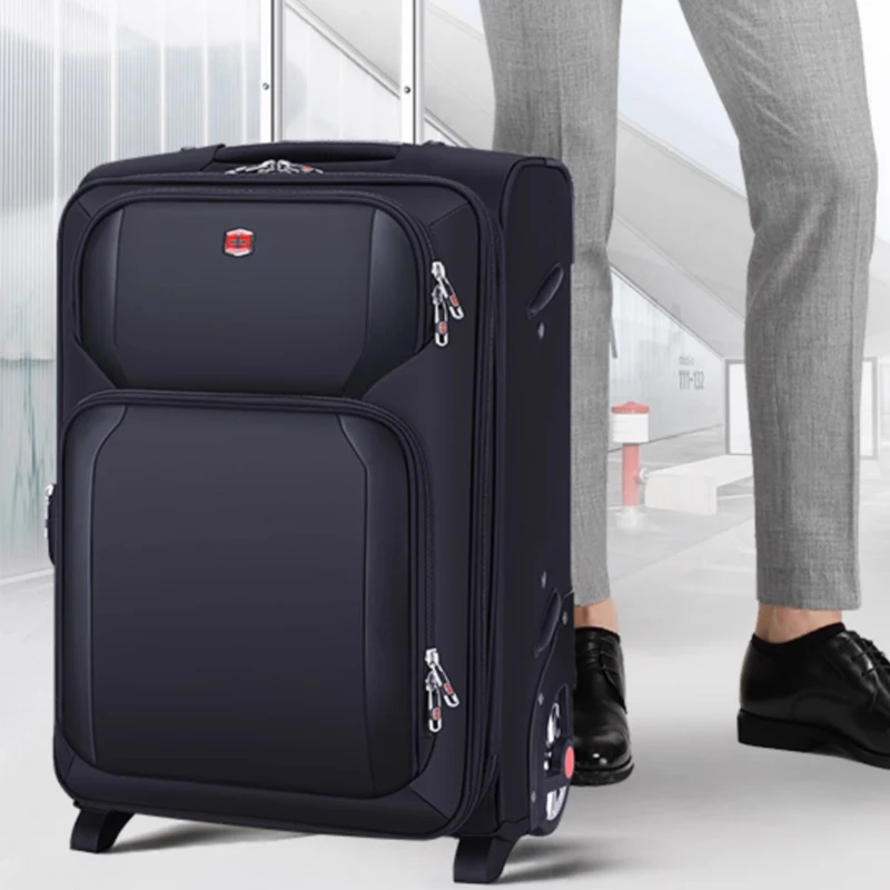 bagage oxford tissu 20-28 pouces trolley expansion capacité accrue 20% valise d'affaires grandes roues boîte d'embarquement sac de voyage