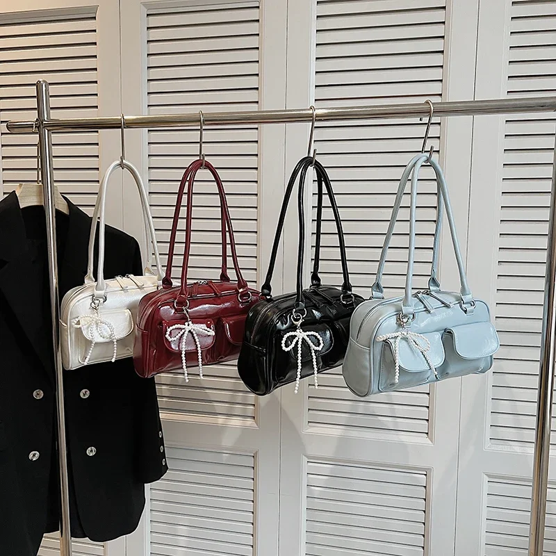 sac rouge vin pour femmes, nouveau design de niche tendance 2025, sac à aisselles à une épaule, fourre tout à main pour le travail et les déplacements, fourre tout paquete