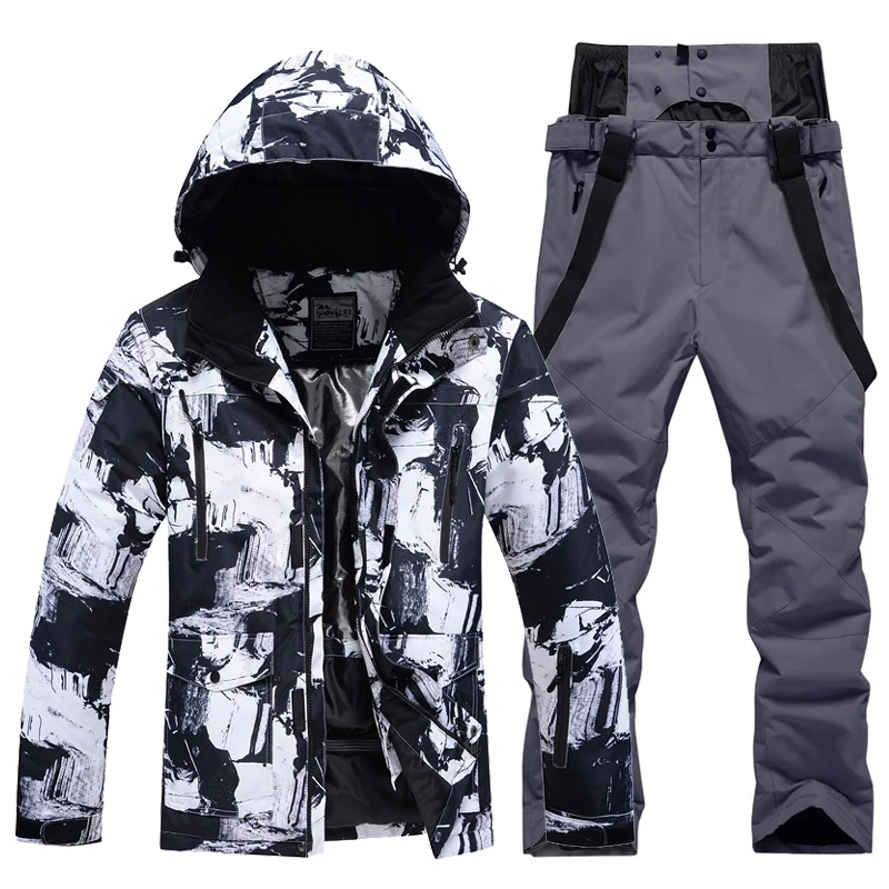 vêtements de combinaison de neige pour hommes et femmes, pantalons imperméables à bretelles d'hiver, salopette de ski et de snowboard, veste et pantalon d'hiver glacé