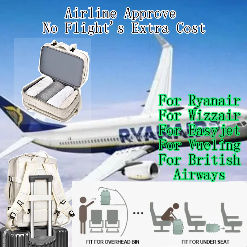 sac à dos de voyage 46x30x20 cabine étanche y2k sacs carryon pour ordinateur portable 15.6 pouces haute qualité ryanair avec chargement usb sport