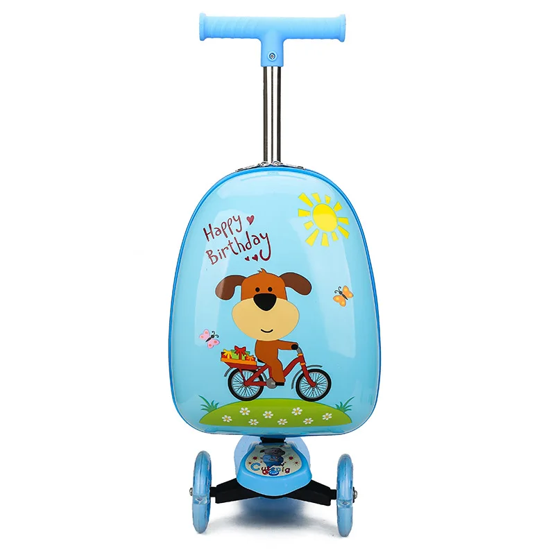 nouveau mignon skateboard valise scooter enfants chariot boîte à bagages 16 "garçons et filles joli sac à main étudiant étui de voyage