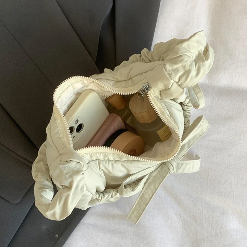 sacs à main pour femmes sacs à bandoulière en nylon imperméables grande capacité loisirs sacs à bandoulière simples pour femmes sac plissé à cordon