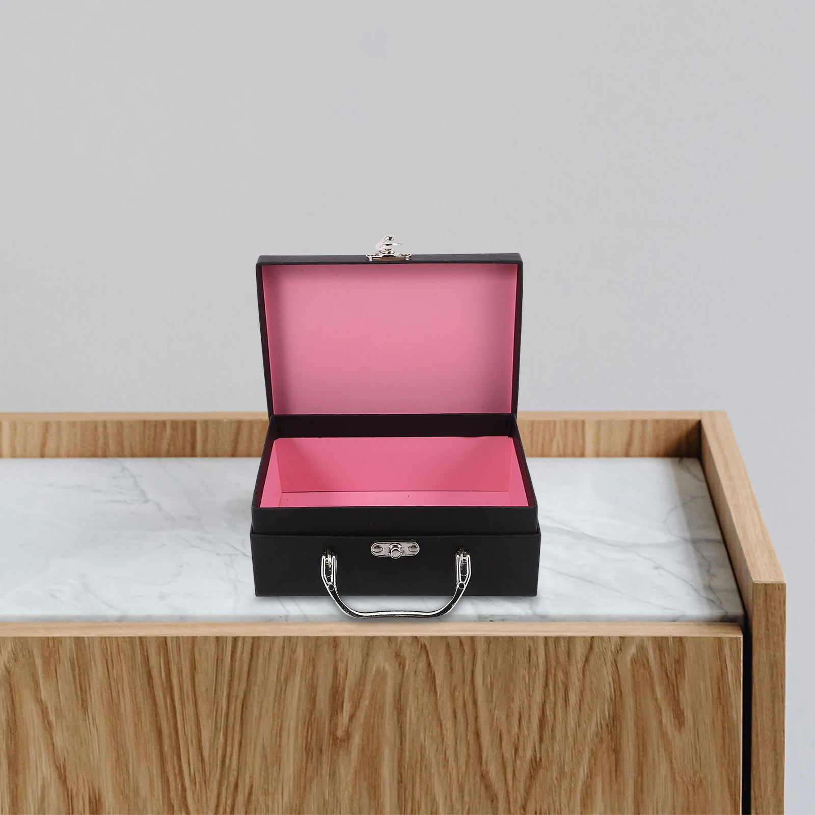 boîte de rangement de valise en papier avec poignée, 1 pièce, tiroir ganizer de bureau, conteneur vide, emballage cadeau, fournitures festives en papier