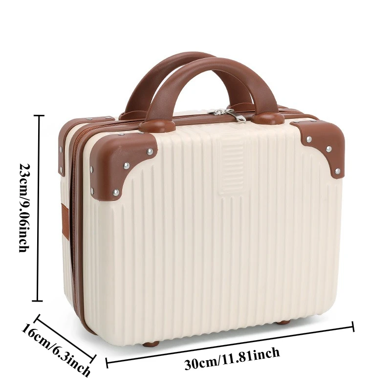 valise à main légère rétro, boîte d'embarquement de voyage de 14 pouces, petit sac de maquillage de rangement léger pour femme de 14 pouces