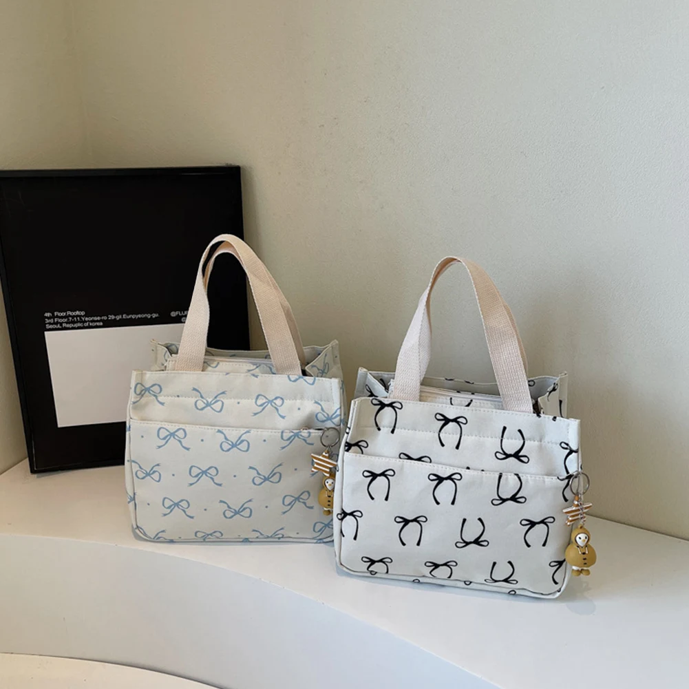 sac à main décontracté avec poignée, fourre tout imprimé nœud, sac hobo léger pour femmes, travail pique nique ou voyage
