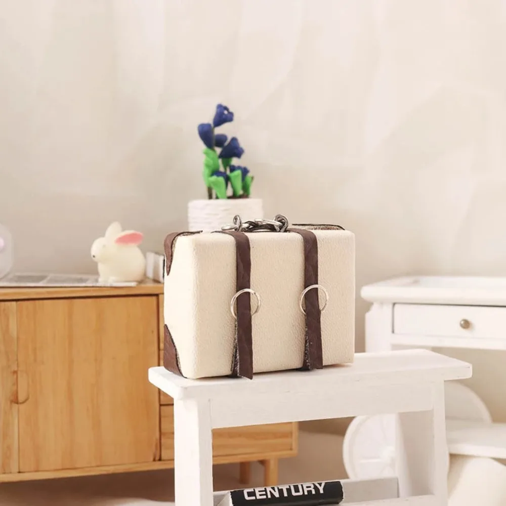 Mini valise en cuir portable, bagages miniatures, maison de courses, meubles, beurre