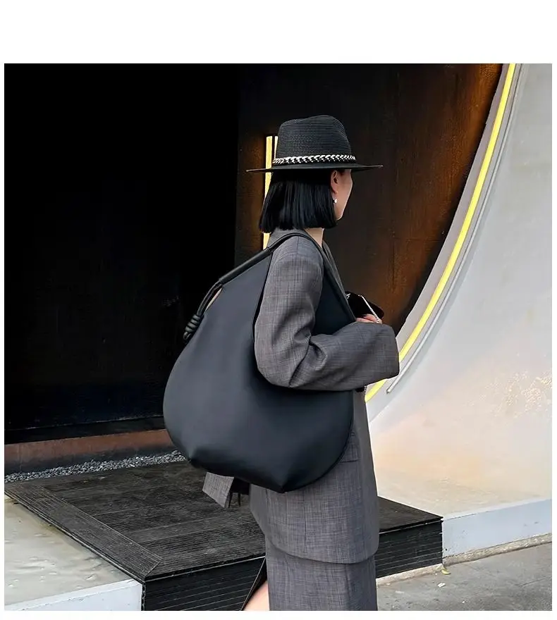 sac à main noir simple pour femmes, fourre tout en pu de grande capacité, sac à bandoulière de bureau, automne hiver