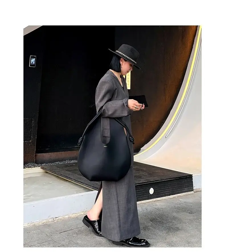 sac à main noir simple pour femmes, fourre tout en pu de grande capacité, sac à bandoulière de bureau, automne hiver
