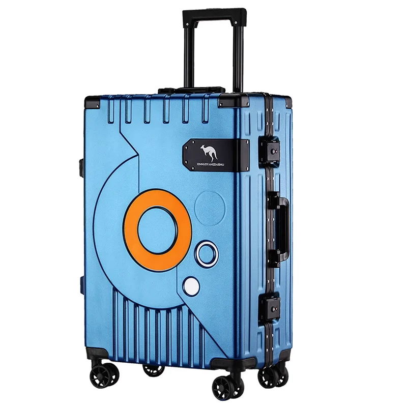 valise à roulettes silencieuse de grande capacité, bagage de voyage à cadre en aluminium, bagage à main de 20 pouces, boîte à mot de passe de 24 pouces, mode