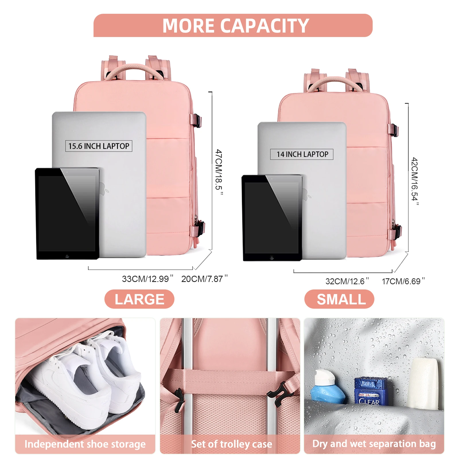 sac à dos de voyage de mode wizzair cabine sac à dos 40x30x20 avion, grande capacité sac décontracté étanche valise sacs à dos d'ordinateur portable