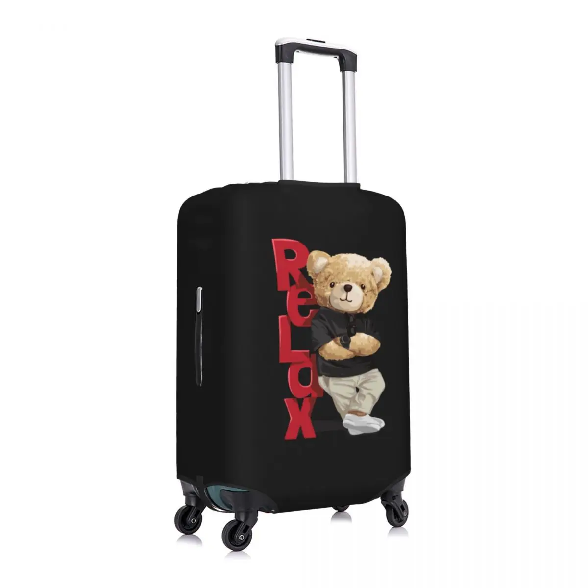 couverture de valise à motif de beurre d'ours, animal de dessin animé mignon, voyage de croisière de vacances, bagages d'étirement, fournitures de protection, relax