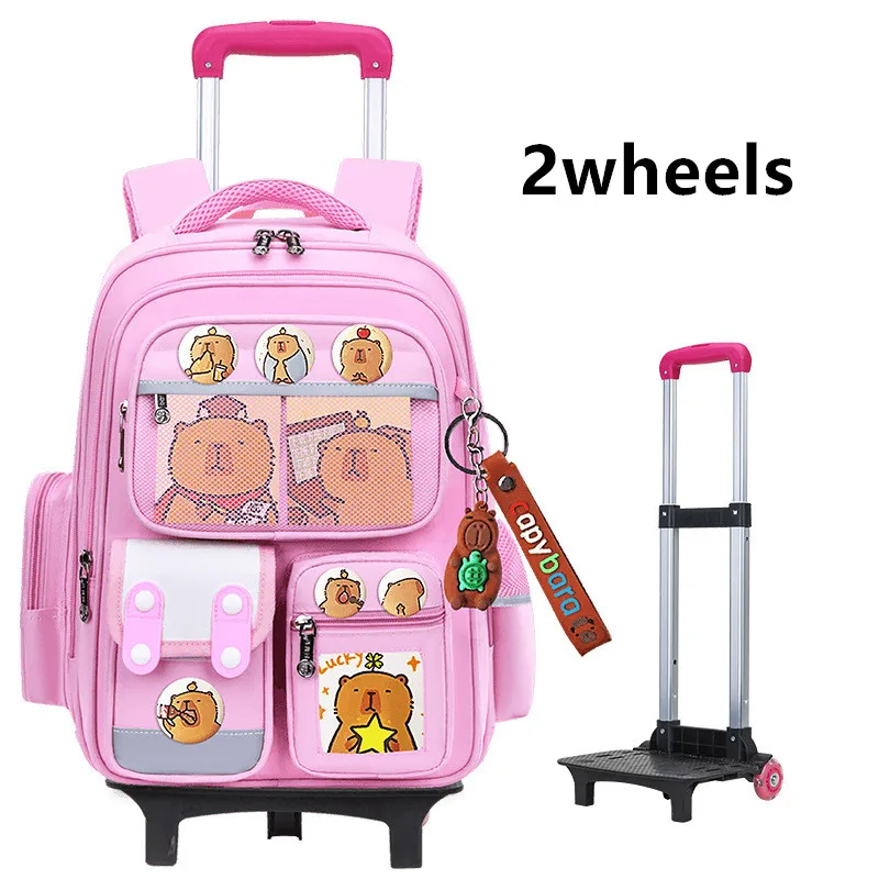 enfants chariot sac à dos roues étudiant haute capacité sacs d'école cartables à roulettes enfants chariot bookbag école sac à roulettes