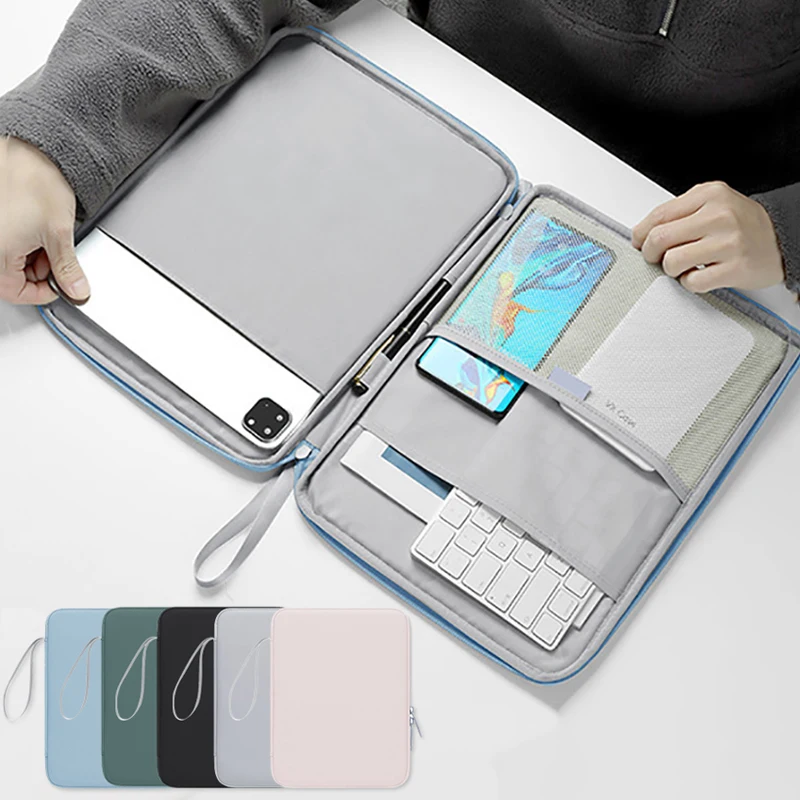 sac à manches pour tablette 10.9/12.9 pouces, étui à main pour ipad air samsung xiaomi lenovo, housse antichoc, pochette multi-poches