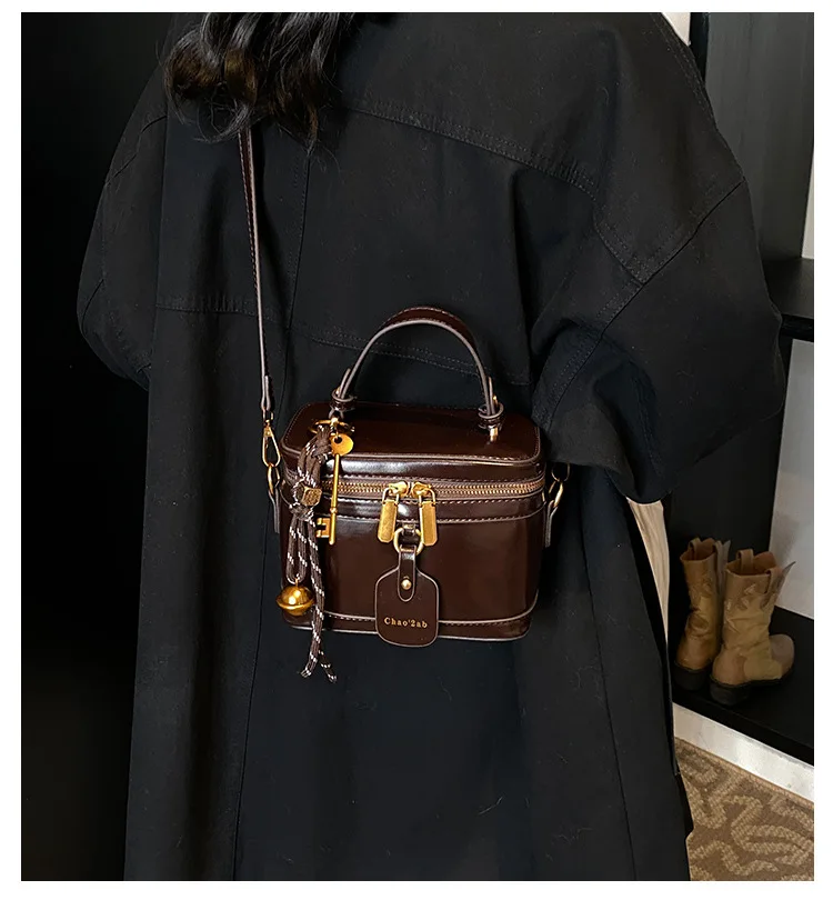 sac à main rétro en cuir pu pour femme, sac à bandoulière, fourre tout à l'huile, designer de luxe, e27