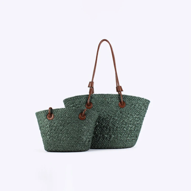 nouveau sac à bandoulière fait à la main en paille tissé grande capacité marque haute qualité panier sac été plage vacances mode sac à main pour femmes