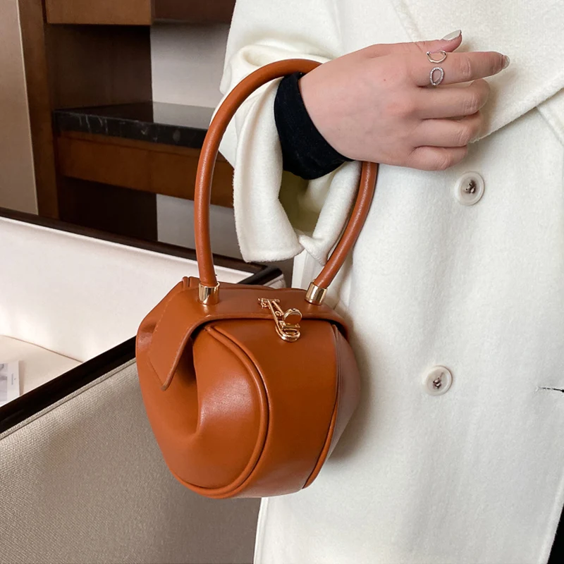 sac à main rond en cuir pu pour femme, mini sac hobos, sac à main pour femme, marque de créateur de luxe, bowling sphblades, mode initiée