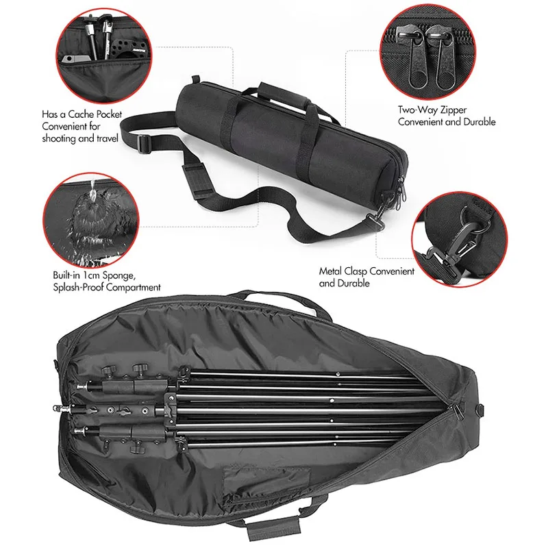 65 80 90 100 125cm rembourré appareil photo monopode trépied sac de transport étui support de lumière sac de transport parapluie softbox sac de transport
