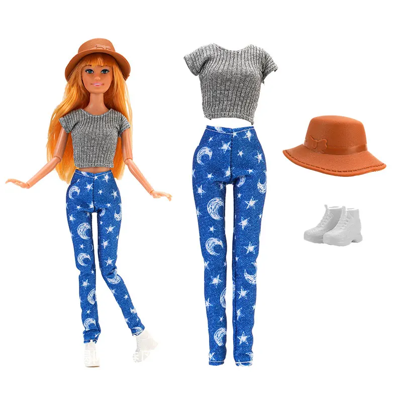 1 ensemble de mini valise pour poupées, étui de voyage, nouvelle tenue, usage quotidien, chemise, pantalon, accessoires de poupée, jouet pour enfants, cadeau