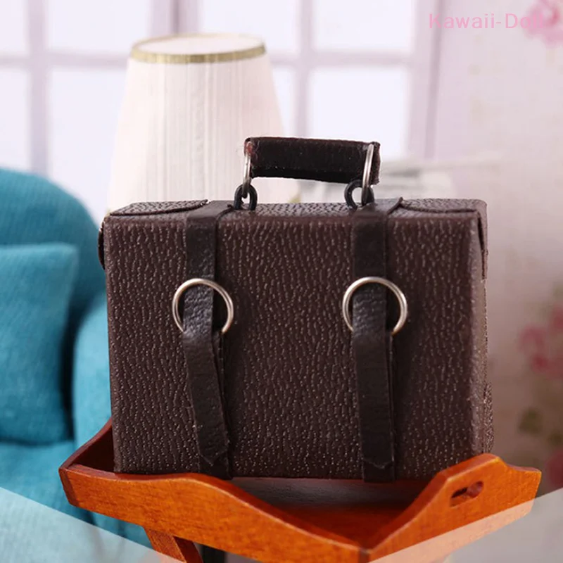 bagage en cuir de poupée miniature échelle 1:12, valise vintage, accessoires cadeau