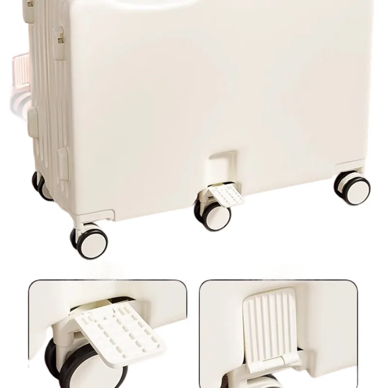 valise à monter pour enfants 22/24 pouces abs + pc roues silencieuses 80kg charge porte gobelet bagage de voyage