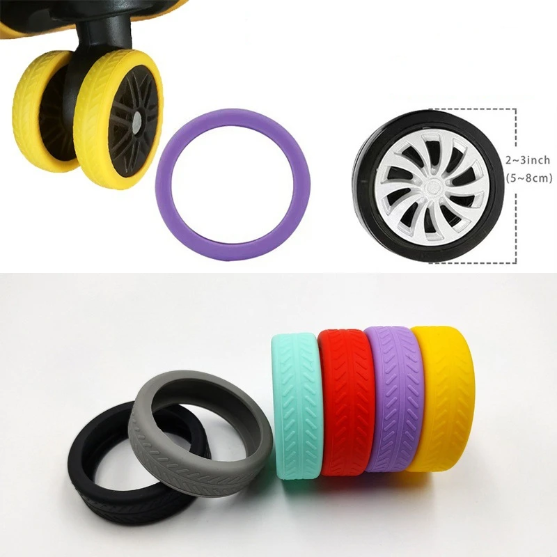 protecteur de roue de bagage à roulettes en silicone, valise de voyage, chaussures de roulette de chariot, housse de bruit, accessoires de sac, nouveau, 8 pièces, 4 pièces
