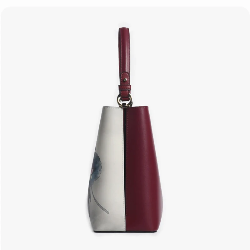 sacs à main en cuir de vachette véritable pour femmes, sac à fleurs, haute qualité, marque de luxe, mode