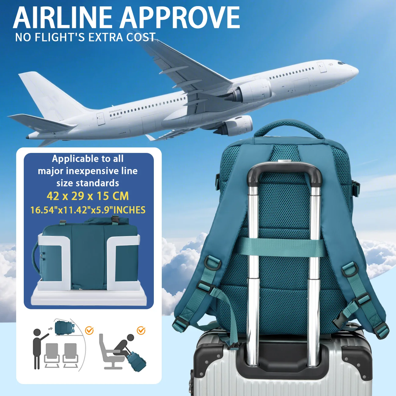 sac à dos à bagages compressé sous vide, sac à dos à main certifié pour avion, sac à dos multifonctionnel de grande capacité