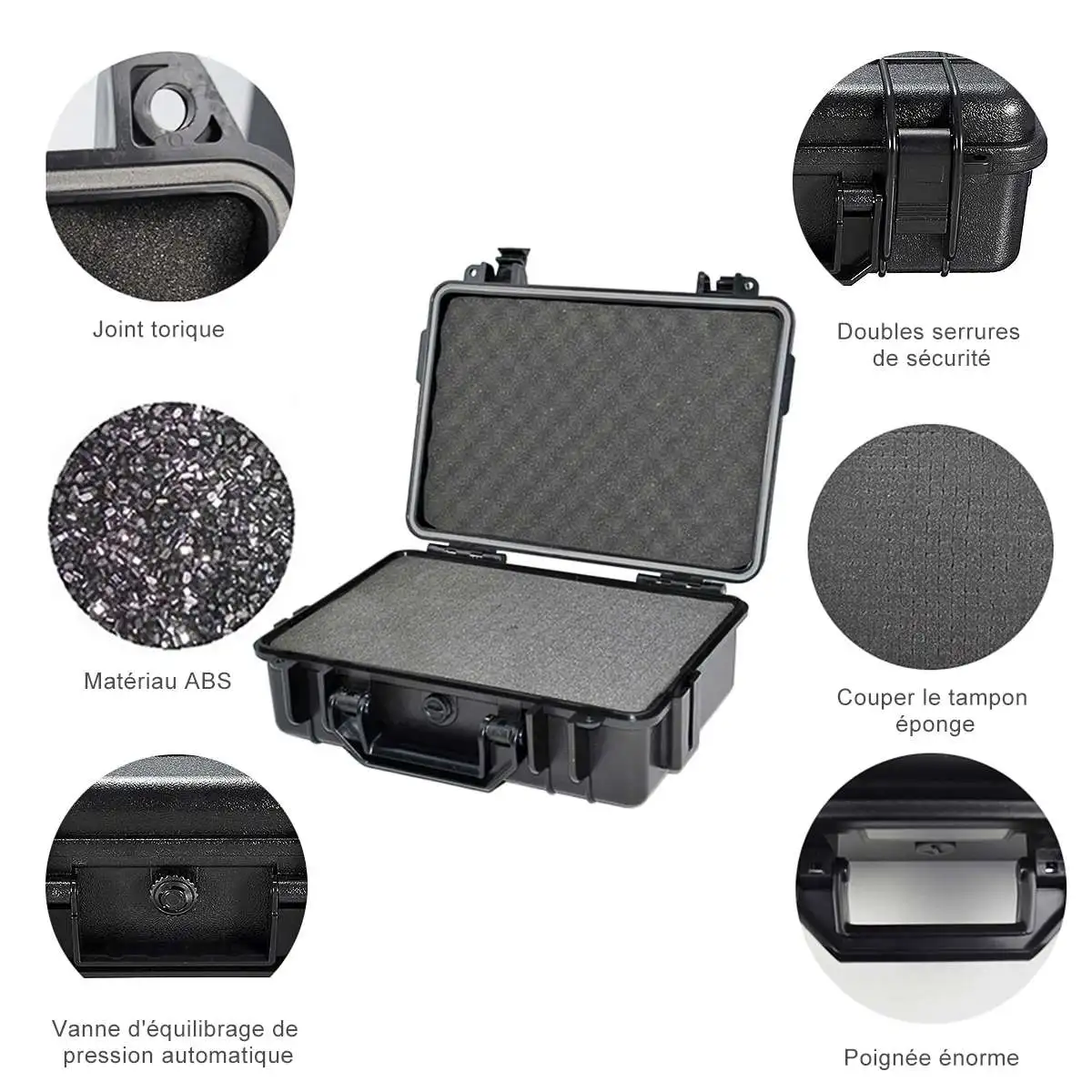 9 tailles étanche étui rigide boîte de rangement boîte à outils organisateur boîte à outils équipement de sécurité étui avec éponge valise trousse à outils