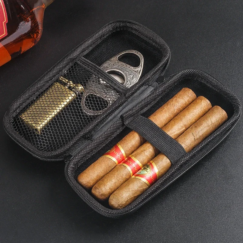 étui de voyage portable pour cigares, 1 pièce, porte-cigare léger eva, sac de transport à fermeture éclair pour accessoires pour cigares, gadget cool
