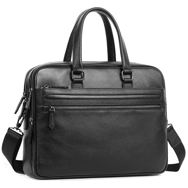 Porte-documents en cuir pour hommes, sac à main de grande capacité pour ordinateur portable, sacs à bandoulière en cuir véritable de bonne qualité, sacs d'affaires