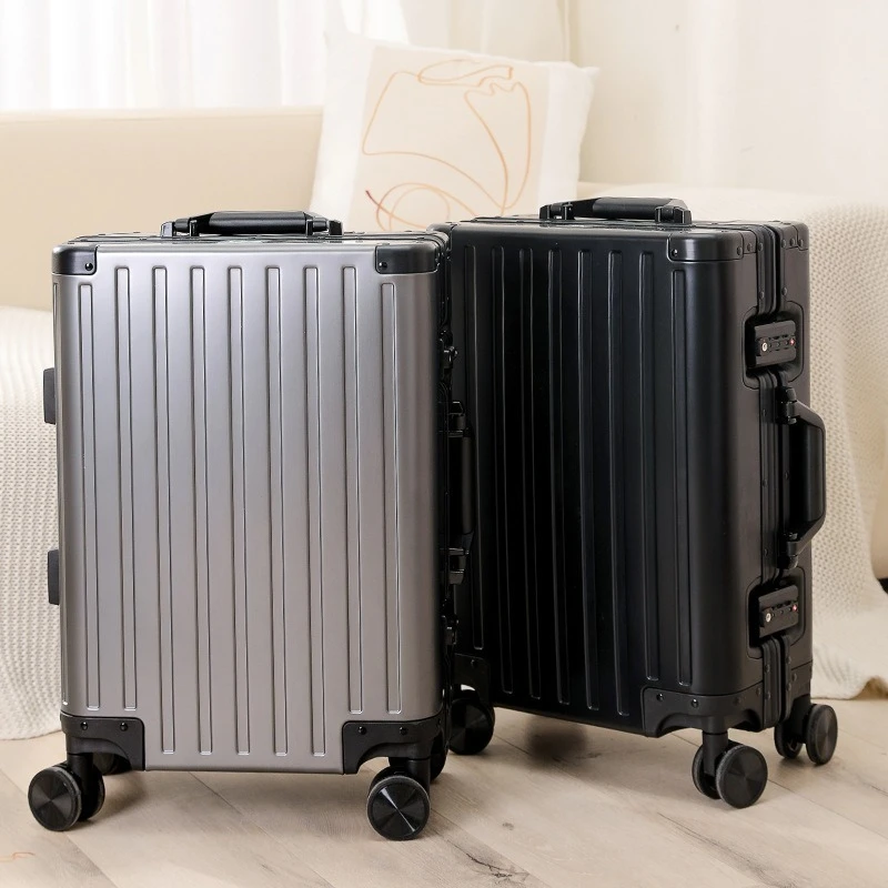 bagage durable de grande capacité pour hommes et femmes, aluminium, bagage à main, embarquement, voyage, neuf, 20, 24, 26, 28