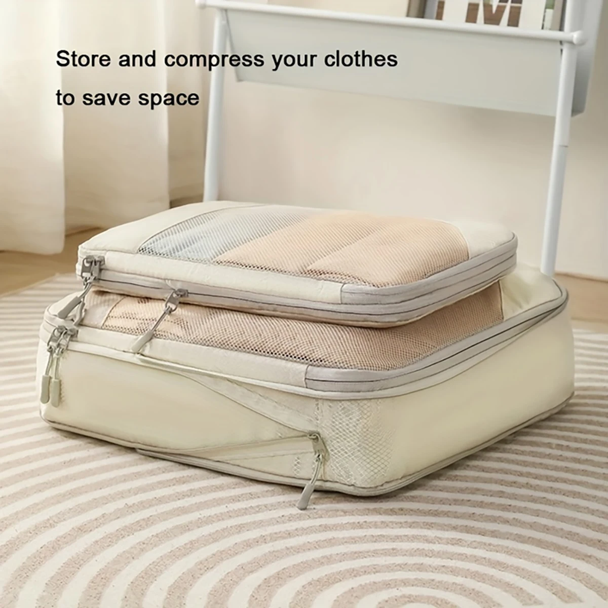 cubes d'emballage à compression pour valises, accessoires de voyage, organisateurs d'emballage extensibles, cubes d'organisation de voyage légers, 5 pièces