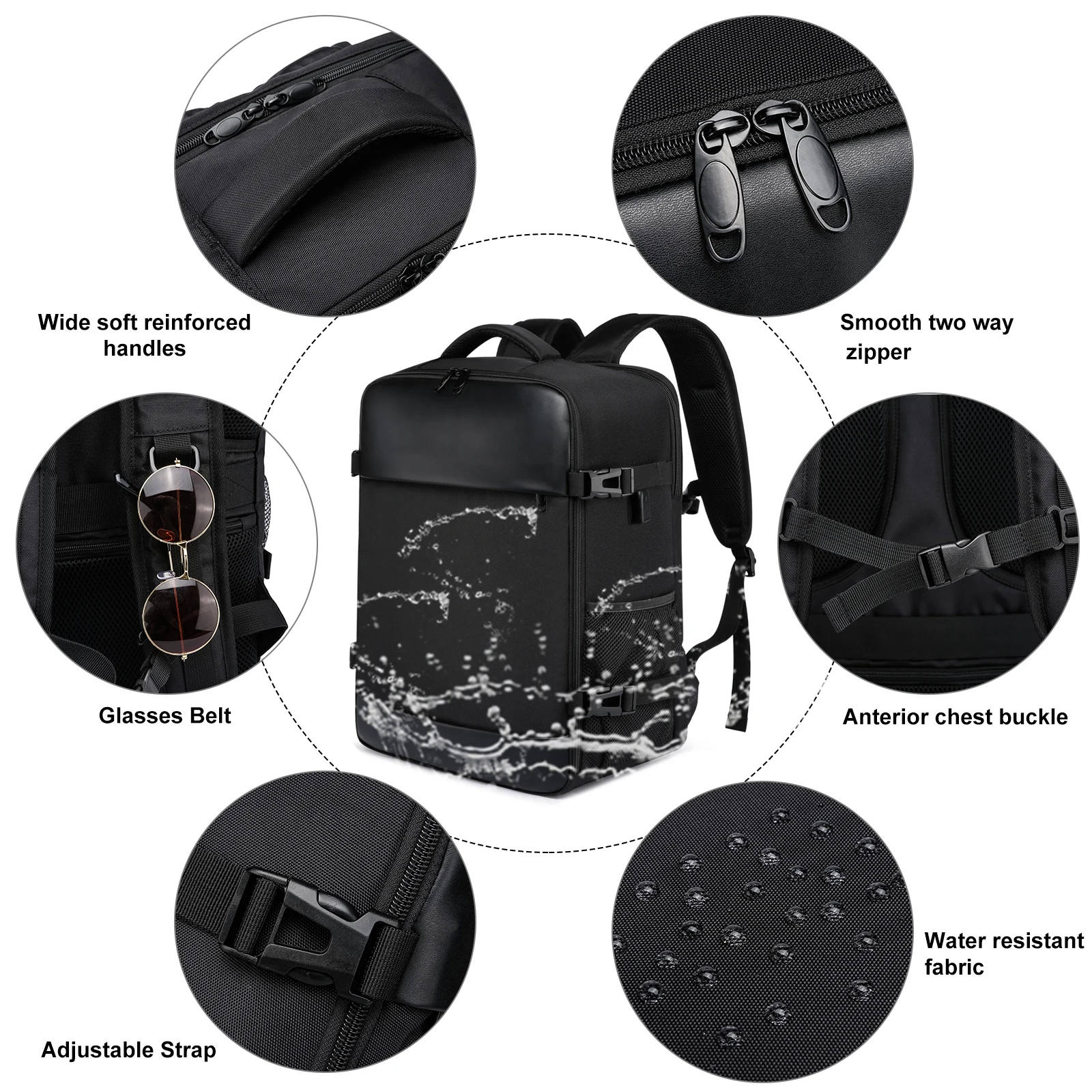 ryanair 40x20x25 et easyjet 45x36x20 sac de cabine sac à dos de voyage unisexe sac à dos pour ordinateur portable sac à dos de voyage en plein air étudiant.
