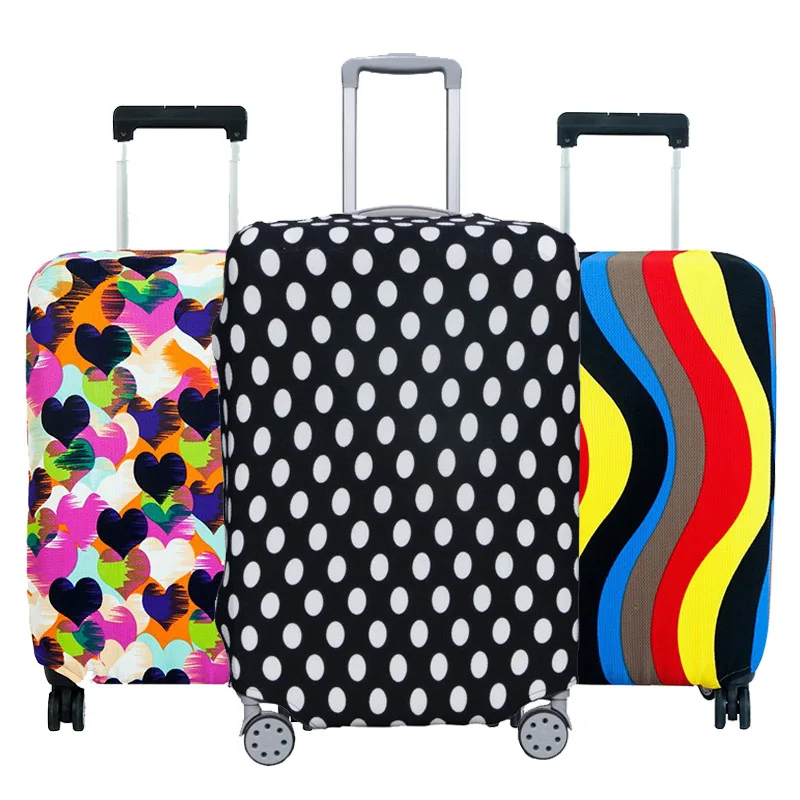 housse de valise à la mode, haute élasticité, géométrie, amour, en forme de cœur, housse anti-poussière, valise de 18 à 32 pouces, accessoires essentiels