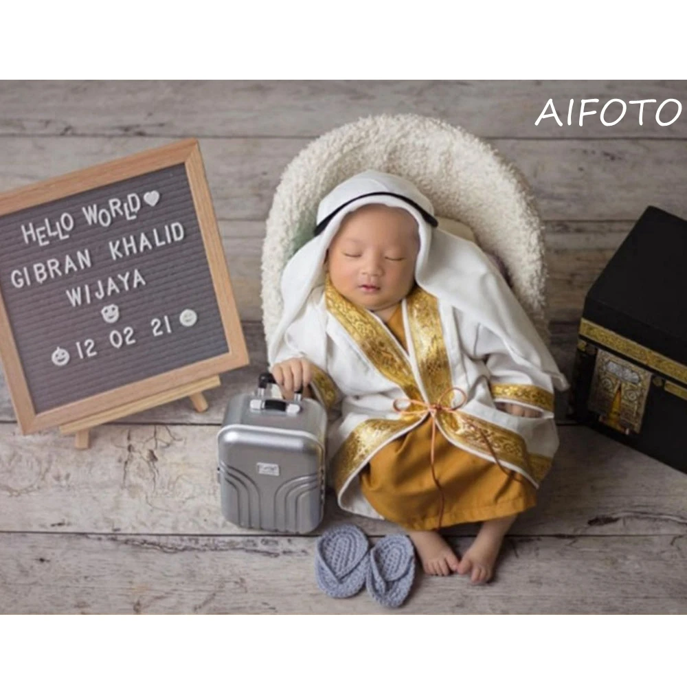 accessoires de photographie pour nouveau nés, vêtements pour bébé garçon, mini valise créative, bagages, accessoires photo pour bébé, magasin, robe arabe, costume