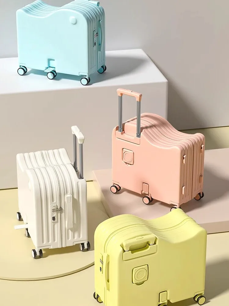 valise à monter pour enfants 22/24 pouces abs + pc roues silencieuses 80kg charge porte gobelet bagage de voyage