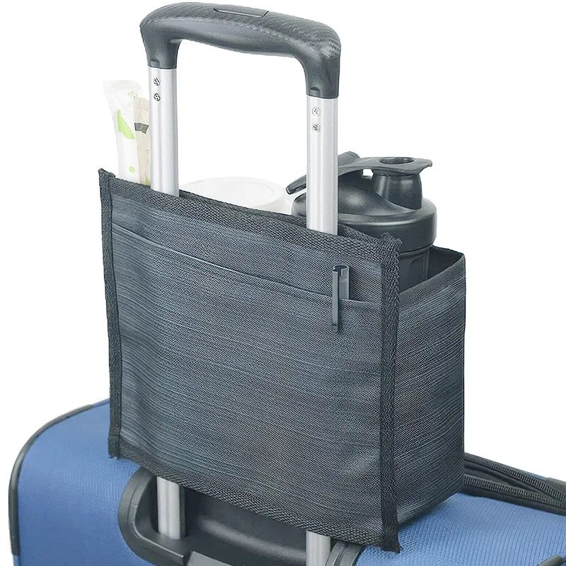 porte gobelet de voyage pour bagages, sac de rangement pour valise à main libre, sac de voyage durable pour boissons, sac à roulettes adapté à toutes les poignées de valise
