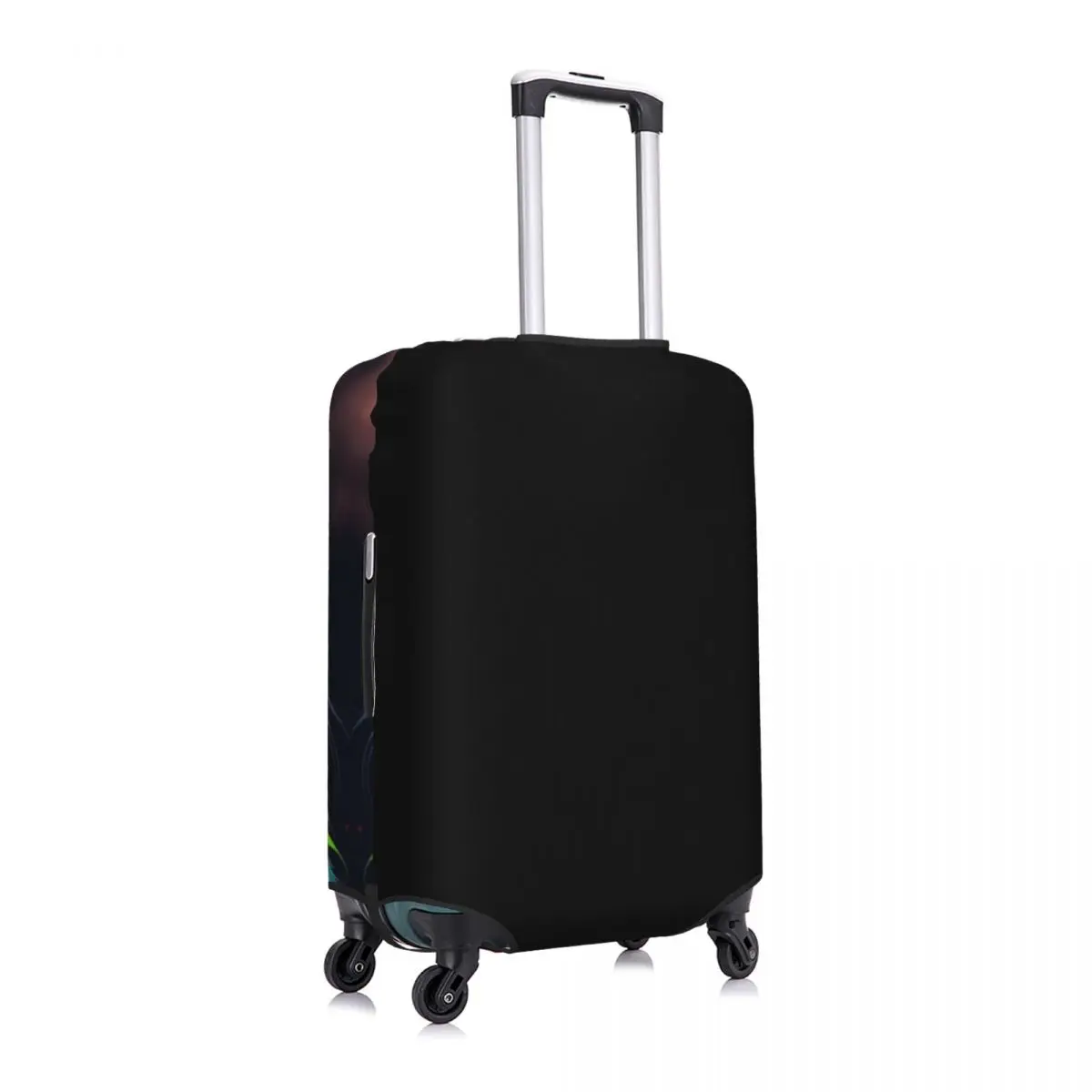 housse de valise tête de chat mignon, étui de bagage élastique animal abstrait de vacances, protection de voyage